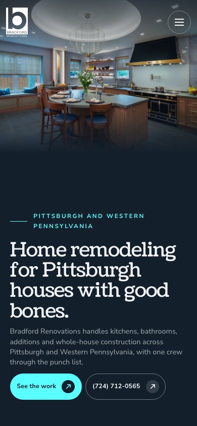 The new homepage on a phone
